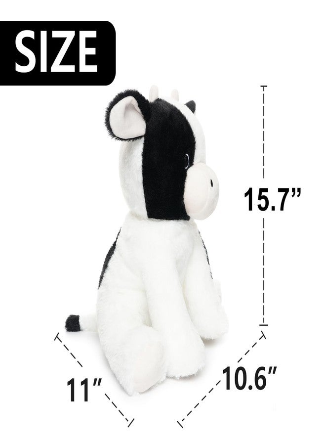 WEIGEDU Floppy Dairy Cattle Cow Plush Toy - 15.7 Inch Soft & Cuddly Stuffed Animal Cow with Embroidered Eyes, Perfect for Kids, Babies, Toddlers - Farm Animal Gift - Image 5